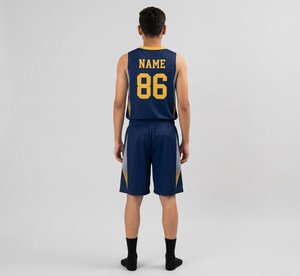 Conjunto de Camiseta de Baloncesto Azul Marino para Hombre, Sin Mangas, Cuello en V, Impresión Sublimada, Absorbe la Humedad, Corte Regular, para Adultos, Todas las Temporadas - Product Image 6