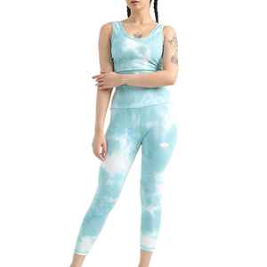 Ensemble de yoga pour femmes le plus vendu, haute qualité, pour adultes, motif uni, sans couture, taille standard, ensemble 2 pièces, disponible en gros - Product Image 1