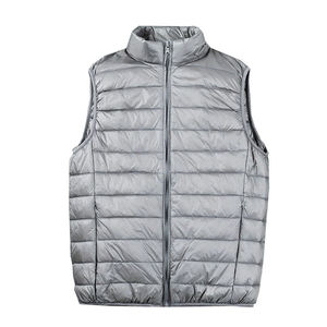 GENERSA SPORTS Gilet matelassé bleu marine pour homme, col montant, fermeture éclair, coupe-vent, décontracté, coupe régulière, couleur unie, hiver - Product Image 2
