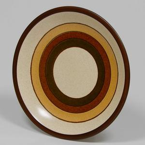 Assiette de table en céramique japonaise MIKASA REVIVAL Sun Circles, 25 cm, vintage, cadeaux d'affaires, compatible micro-ondes et lave-vaisselle - Product Image 1
