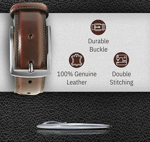 Ceintures en cuir de vachette en gros pour hommes, personnalisables OEM, options de logo sur mesure, boucle en alliage, largeur 1,5 pouce, longueur 30-48 pouces - Product Image 2