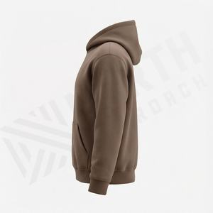 Sweat-shirt à capuche premium pour homme, automne-hiver, couleur unie personnalisée, streetwear, molleton épais, faible MOQ, vente en gros - Product Image 3