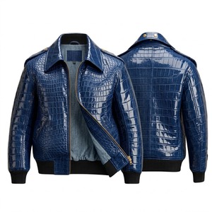 Blouson Bomber en Cuir Gaufré Noir Imperméable à Manches Longues Zippé Unisexe Hiver Écologique avec Logo Frontal - Product Image 5