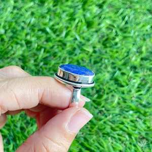 Anillo de plata 925 con zafiro azul hecho a mano, joyería de piedras preciosas naturales para mujer, regalo al por mayor - Product Image 2