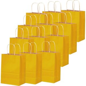 Confezione da 32 Sacchetti Regalo Gialli di Medie Dimensioni con Manici 7.6"x4.75"x10.5" Multiuso - Product Image 1