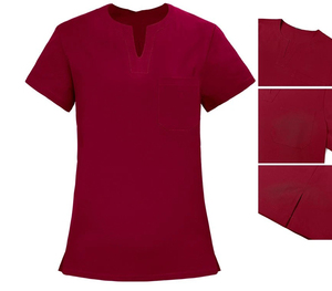 2 Piece Medical <b>Scrub</b> <b>Sets</b> V-neck Top and Straight Leg Pants Stretchy Nursing Uniforms Women Wholesale Manufacturer - Product Image 3