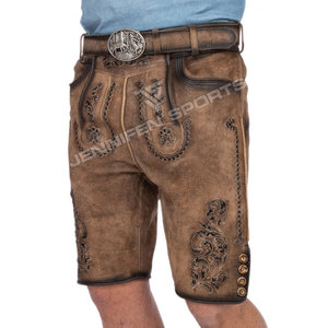Auténticos pantalones cortos bávaros Lederhosen de cuero genuino de cabra para hombre, atuendo tradicional alemán premium para el Oktoberfest. - Product Image 3