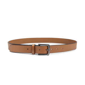 Men's Tan Cowhide Formal Belt Braided Adjustable with Alloy <b>Square</b> Buckle Reversible <b>Edge</b> 3.5cm Width 105cm Length - Product Image 6