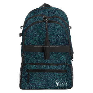 Sac à dos de cheerleading unisexe de qualité supérieure, géométrique, imperméable, en polyester, personnalisable avec logo brodé, paillettes scintillantes, mini - Product Image 2