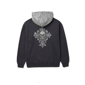 Sweat-shirts personnalisés avec strass pour hommes, en coton molletonné épais, style streetwear oversize, unisexe, avec design graphique, faible MOQ - Product Image 4