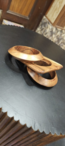 Brazaletes de Madera de Mango Natural, Acabado Mate Suave, Joyería Contemporánea Hecha a Mano, Ecológica y Duradera, Decoración para el Hogar, Regalo Empresarial, Artesanía - Product Image 2