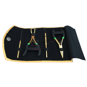 Gold Hair <b>Extension</b> tools Stylist Kit Stainless Steel Hair <b>Extension</b> Pliers Micro <b>Beads</b> Remover 2-Hole Crimping Plier Loop Hook - Product Image 1