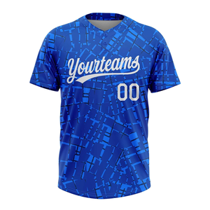 เสื้อเบสบอลพรีเมียมสำหรับผู้ชาย แบบสองกระดุม ชุดฝึกซ้อม โพลีเอสเตอร์ 100% พิมพ์ลาย แห้งเร็ว เสื้อทีมกีฬาฤดูร้อน - Product Image 2