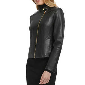 Veste en cuir pour femme, cuir véritable de haute qualité |   Fabricant OEM ODM |   Fournisseur de vêtements de mode haut de gamme - Product Image 4