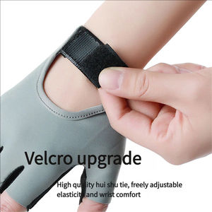 Gants de yoga et de fitness mi-doigts pour hommes et femmes, respirants, confortables, anti-callosités, antidérapants, avec fermeture à cordon, en cuir et maille - Product Image 6