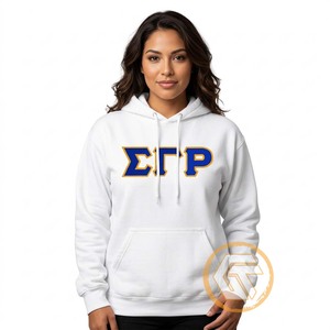 GREEK TREASURES เสื้อกันหนาวผู้หญิงแบบกำหนดเอง Sigma Gamma Rho ผ้าฝ้ายฟลีซเนื้อนุ่ม ระบายอากาศได้ดี เป็นมิตรกับสิ่งแวดล้อม ปักลายด้านหน้า - Product Image 3