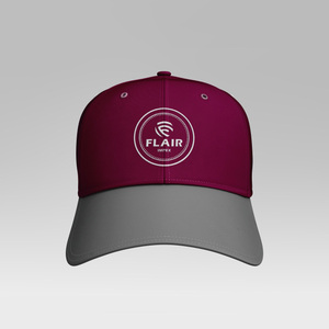 Premium Two-Tone <b>Baseball</b> <b>Cap</b> – Burgundy & <b>Grey</b> Adjustable Sports Hat with Embroidered Logo - Product Image 2