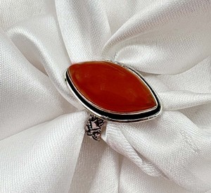Natural Red Carnelian Marquise Stone Brass 925 Silver Plated Trendy Boho <b>Statement</b> <b>Ring</b> Wholesale - Product Image 3