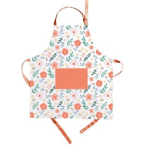 Tablier de cuisine à manches réglables, imprimé floral intégral, en polyester avec poches, tablier pratique pour le nettoyage - Product Image 4