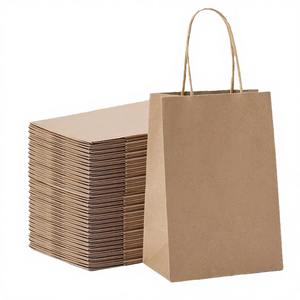 Sacs cadeaux en papier kraft brun de qualité supérieure pour usage intensif avec poignées torsadées, imprimés flexo, style classique pour la promotion - Product Image 2
