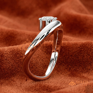 The "Ethereal <b>Wave</b>" Oval <b>Ring</b> – 925 Sterling <b>Silver</b> Bypass Statement Band Sterling <b>Silver</b> Organic Bypass <b>Ring</b> – Oval Cut - Product Image 2
