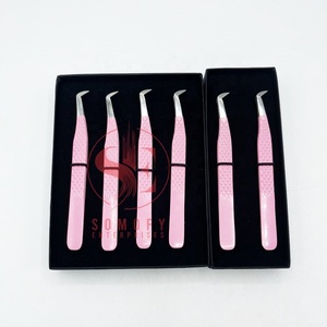 Pince à épiler professionnelle Somofy Enterprises en acier inoxydable pour extensions de cils, avec option de logo personnalisé et d'étiquette privée - Product Image 2