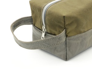 Custom Logo Waterproof Waxed Canvas Leather Toiletry Bag Mens Travel Shaving Dopp Kit Cosmetic Organizer <b>Case</b> LCTB-0079 - Product Image 6