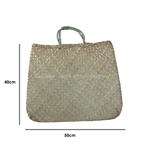 Bolsa Kete Tejida de Gran Tamaño 40x50cm, Bolsa Kete Maorí de Seagrass, Bolsa Tote Duradera, Bolsa de Lino Tejida a Mano de Fábrica Vietnamita - Product Image 1