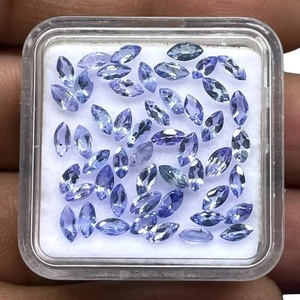 Tanzanite naturelle taille marquise, pierres précieuses violettes en vrac 4x2mm, pierres semi-précieuses étincelantes, lot en gros de pierres précieuses - Product Image 3