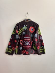 Chaqueta de terciopelo Suzani con bordado artístico indio, chaqueta boho para mujer - Product Image 6