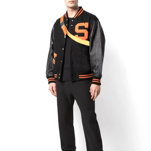 Custom Chenille Letterman Varsity Jacket Custom Embroidered Team & School Jacket with Wool Body & Leather Sleeves OEM Bulk - Product Image 3