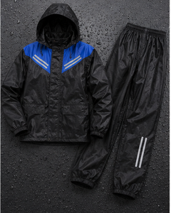 Men's <b>Waterproof</b> % Polyester Rain Suit Full Sleeve Color Blocked Jacket Pants Set Seamless Fusing <b>All</b> Seasons Outdoor Wear - Product Image 5