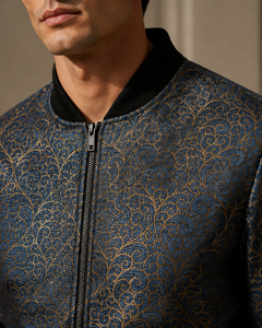 High Quality <b>Men</b> Bomber <b>Jacket</b> Turn-down Collar Button Closure Sporty Style Front Logo Printed Polyester Material Autumn <b>Jacket</b> - Product Image 3