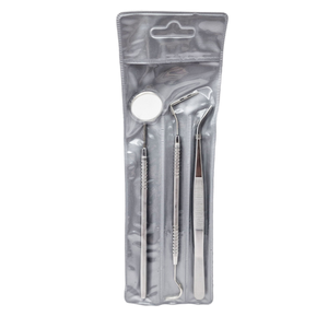 Kit de Higiene Dental Manual, Removedor de Placa de Acero, Raspador de Sarro, Sonda, Pinzas, Empuñadura Ergonómica, Cuero Negro, CE Dentavex Clase I - Product Image 5