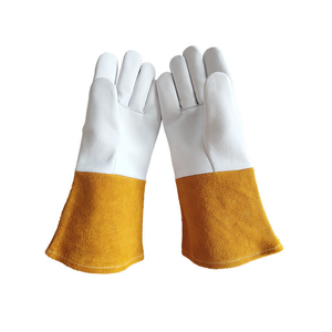 Guantes de soldadura TIG de cuero de cabra resistentes al calor, guantes de soldador resistentes al fuego para protección de manos, para uso industrial y en talleres. - Product Image 4