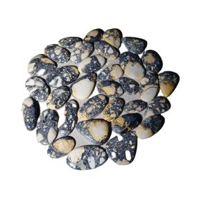 พลอยมาลิกาโนแจสเปอร์ทรงคาโบชอง ขัดเงาด้วยมือ สีดำ แบน ขนาด 20-45 มม. น้ำหนัก 8-12 กรัม สำหรับทำเครื่องประดับ พลอยเม็ดเดี่ยว - Product Image 6