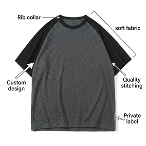 Unisex Casual Raglan Sleeve 100% Cotton Jersey 200g <b>Silk</b> Screen Printed Blank Solid Quick Dry Lightweight T-<b>Shirt</b> for <b>Men</b> - Product Image 5