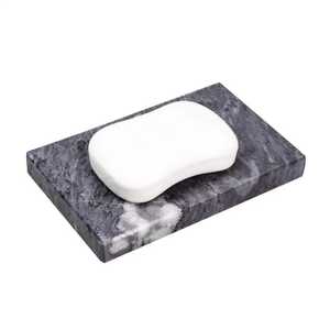 Porte-savon rectangulaire en résine gris fumé ondulé, support de savon en époxy pour salle de bain - Product Image 3