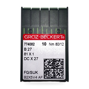 Aiguilles de machine à coudre surjeteuse industrielle Groz-Beckert B27 SKL taille 80/12 DCx27 pour tissus élastiques - Product Image 2