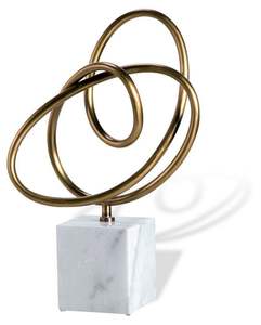 Escultura Moderna de Lujo en Aluminio con Diseño Abstracto, Arte Decorativo Hecho a Mano para Decoración de Mesa de Oficina u Hogar, Estatua de Arte Metálico con Base Negra - Product Image 4