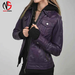 High Quality <b>Men's</b> <b>Purple</b> Pu Leather Slim Fit Waterproof Breathable Windproof Moto Jacket Zipper Closure Winter Fashion Solid - Product Image 2
