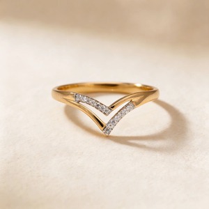 Bague de fiançailles en or jaune 9 carats avec diamant rond de 1,50 carat en forme de V, alliance de mariage pour femme, bijoux fins sur mesure - Product Image 1