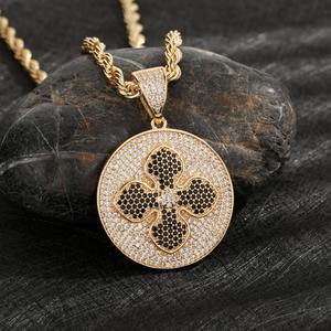 Collier pendentif trèfle à quatre feuilles porte-bonheur plaqué or 14 carats, prix de gros, vente chaude, cadeau personnalisé pour femme - Product Image 4