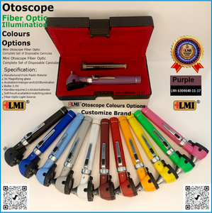 Premium Manual Fiber Optic Otoscope Instrument Set Class I Purple Medical Device Reusable Lightweight for Clinical Examination - Product Image 4
