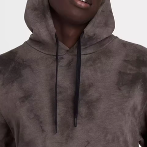 Conjunto de Sudadera con Capucha y Pantalones Deportivos Tie Dye Personalizados para Hombre, Color Marrón Ahumado, 2 Piezas, Felpa Gruesa de 320GSM - Product Image 5