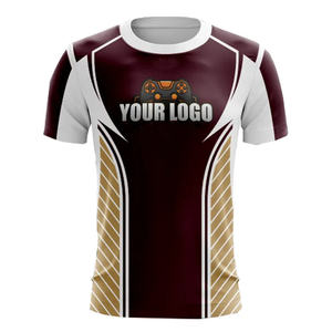 Camiseta Deportiva Sublimada para Hombre, Cuello en V, Secado Rápido, Color Azul, Verde y Dorado, para Deportes Electrónicos - Product Image 3