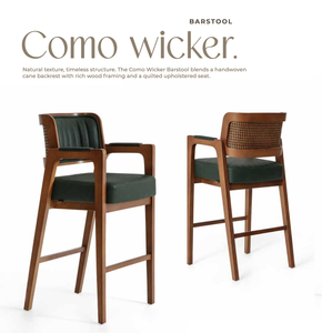 Tabouret de bar moderne en bois à lattes avec siège et accoudoirs rembourrés pour ensemble de bar, hôtel, café, restaurant - Product Image 1