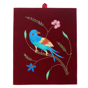 Tapisserie murale brodée, œuvre d'art brodée contemporaine, décoration murale brodée, décorations murales de mariage - Product Image 3