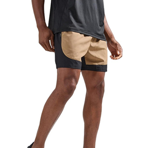 Pantalones Cortos Deportivos de Secado Rápido para Hombre, con Bloques de Color, Bolsillos, Cintura Elástica de Altura Media, Estilo Sólido, Tejido de Tela - Product Image 4