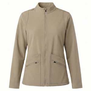 Blouson de travail athlétique personnalisable, prix de gros, fermeture éclair frontale, poches plaquées superposées, uniforme extensible, blousons de travail sur mesure - Product Image 2